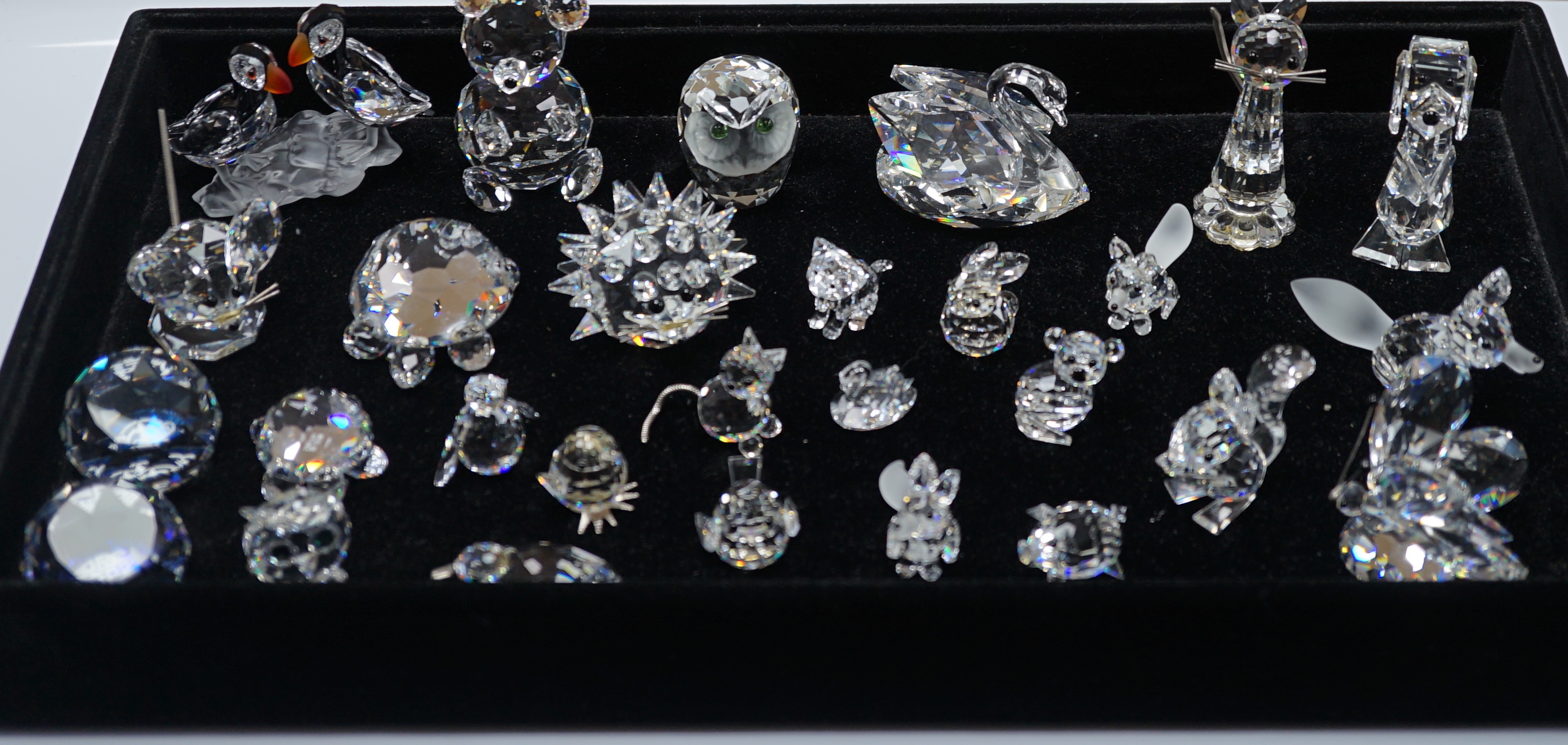 A quantity of Swarovski glass animals